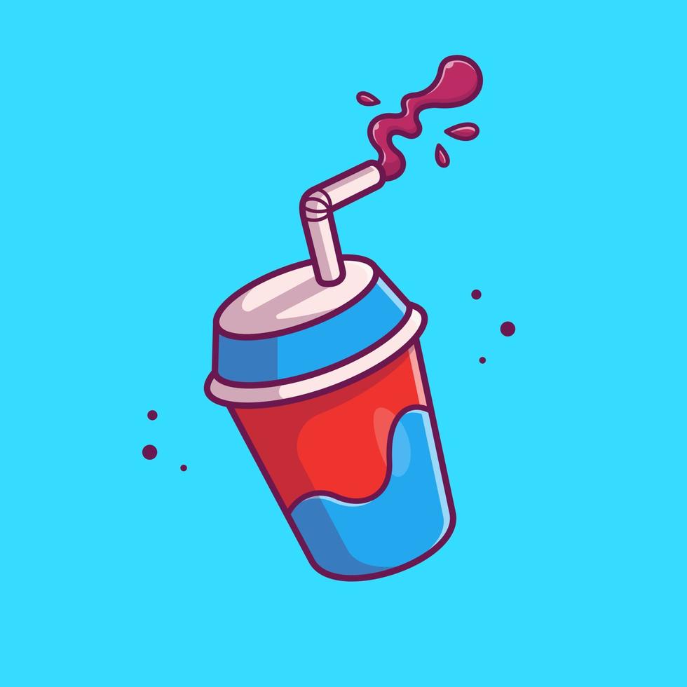 Juice Cup Cartoon Vector Icon Illustration. Food And Drink Icon Concept Isolated Premium Vector. Flat Cartoon Style