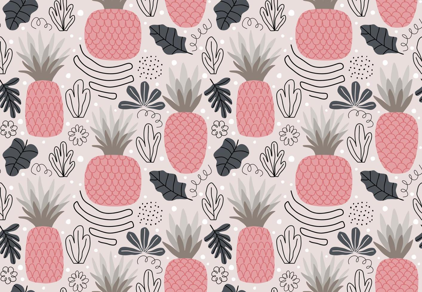 Seamless pineapple pattern. Cute pineapple pattern. vector illustration