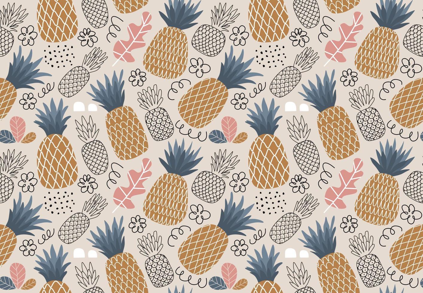 Seamless pineapple pattern. Cute pineapple pattern. vector illustration