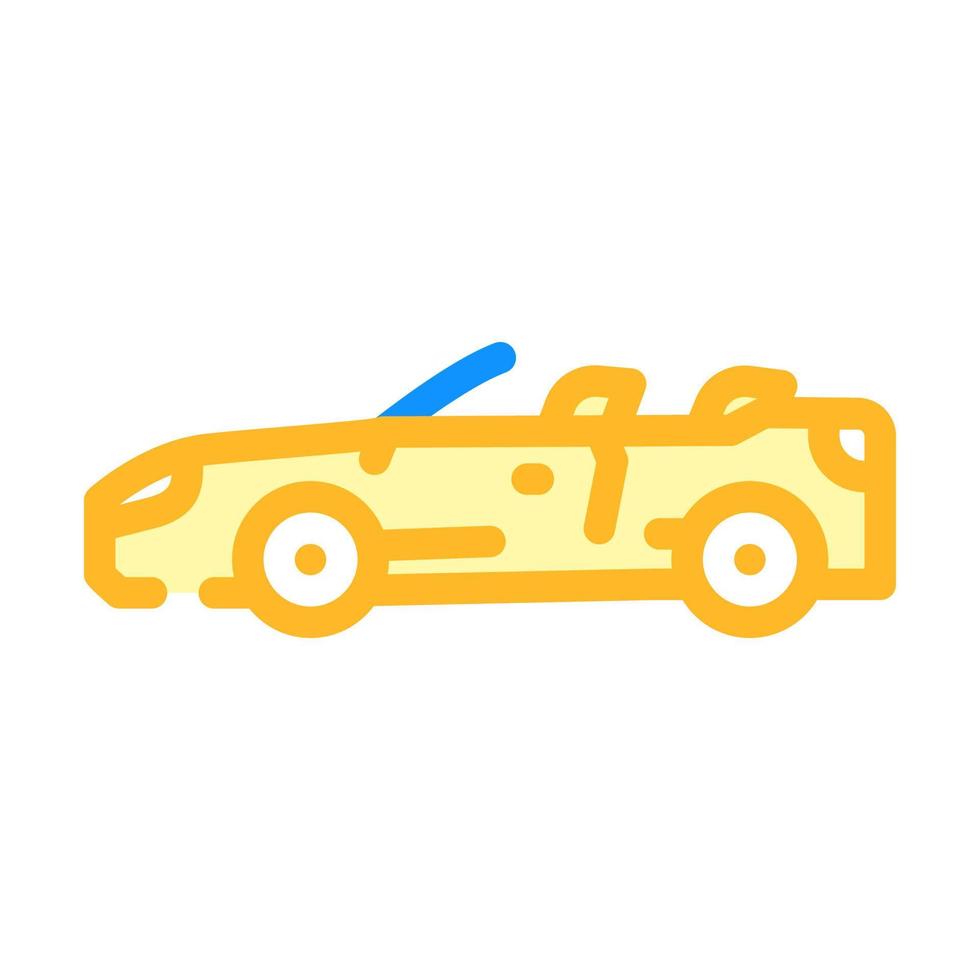 Ilustración de vector de icono de color de coche descapotable convertible
