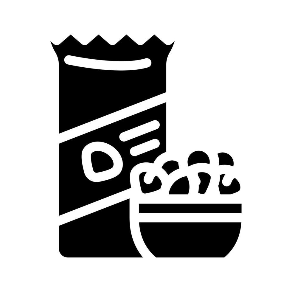 tuercas snack glifo icono vector ilustración