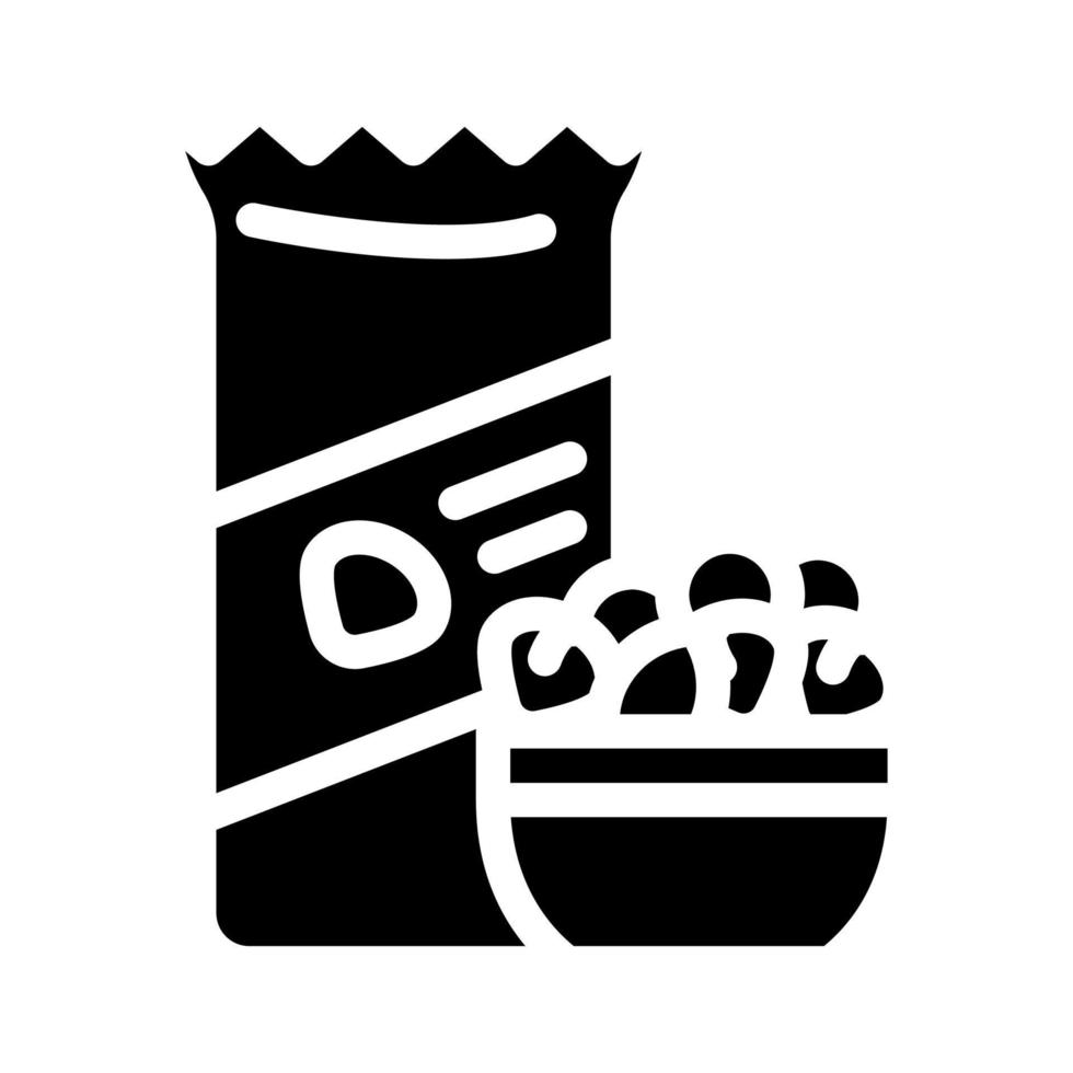 nuts snack glyph icon vector illustration