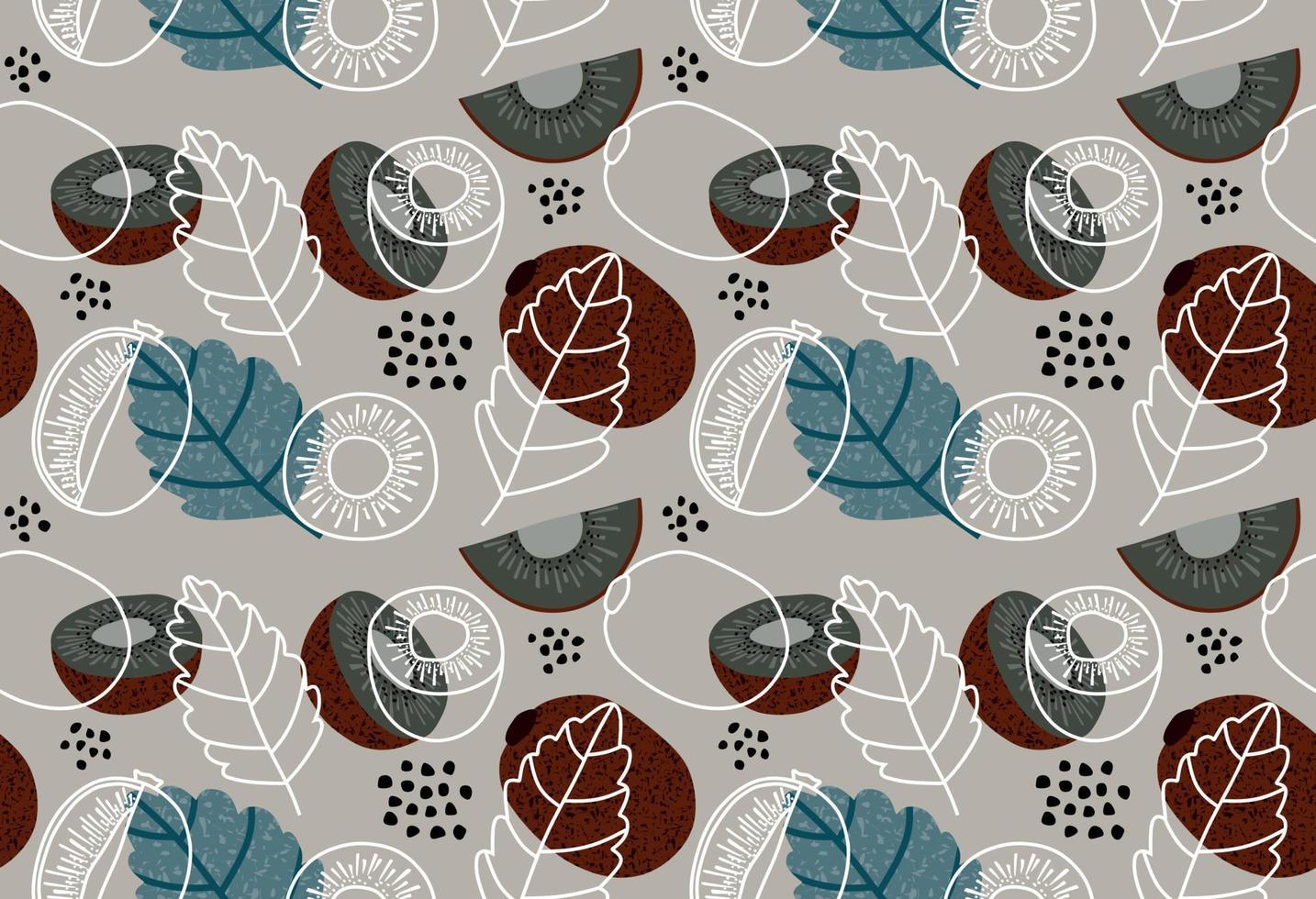 seamless pattern with fresh kiwi fruit. vector illustration