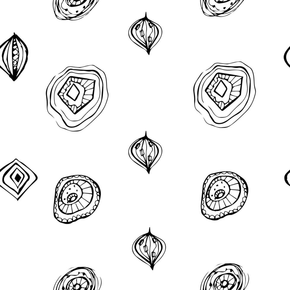 Seamless background with inky abstract patterns vector