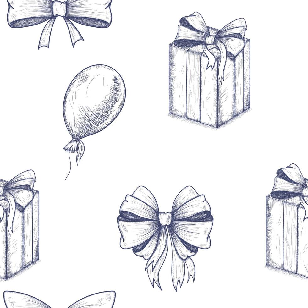 holiday gift sketch vector