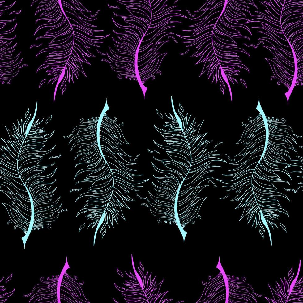 Seamless background with feather pattern vector