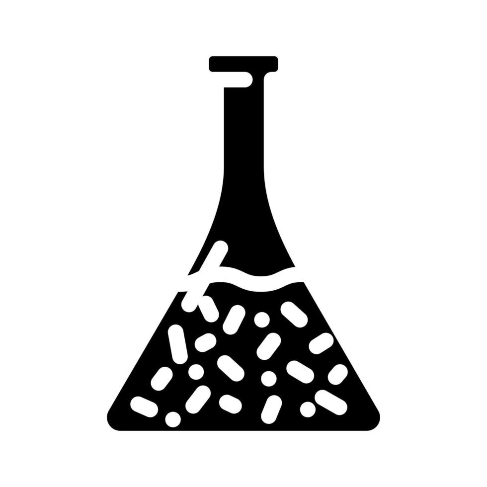 flask with liquid glyph icon vector illustration