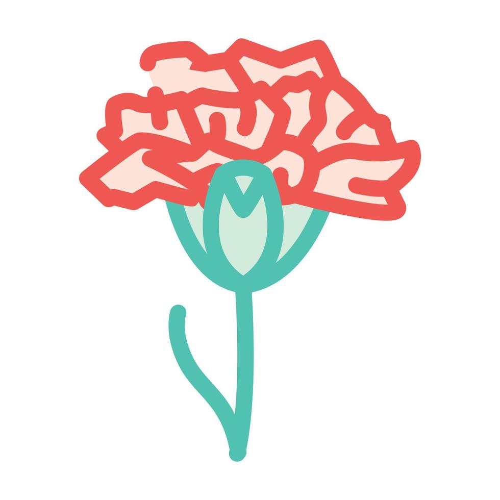 clavel flor color icono vector ilustración