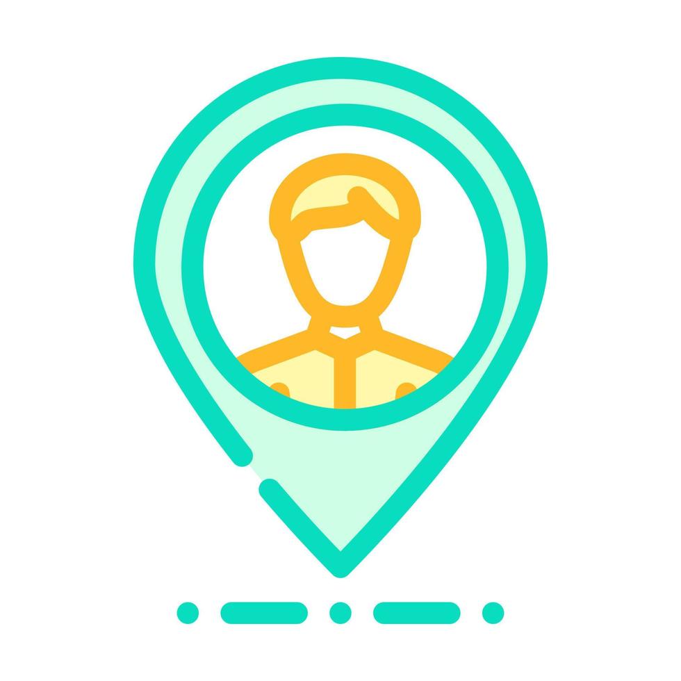 client geo tag kyc color icon vector illustration