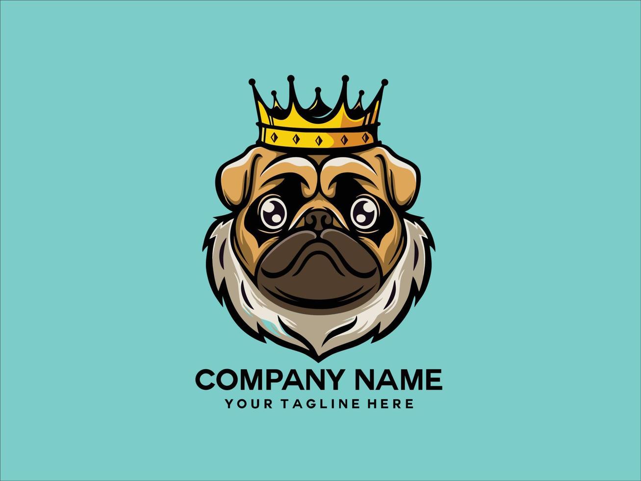 logo de cabeza de perro con corona vector