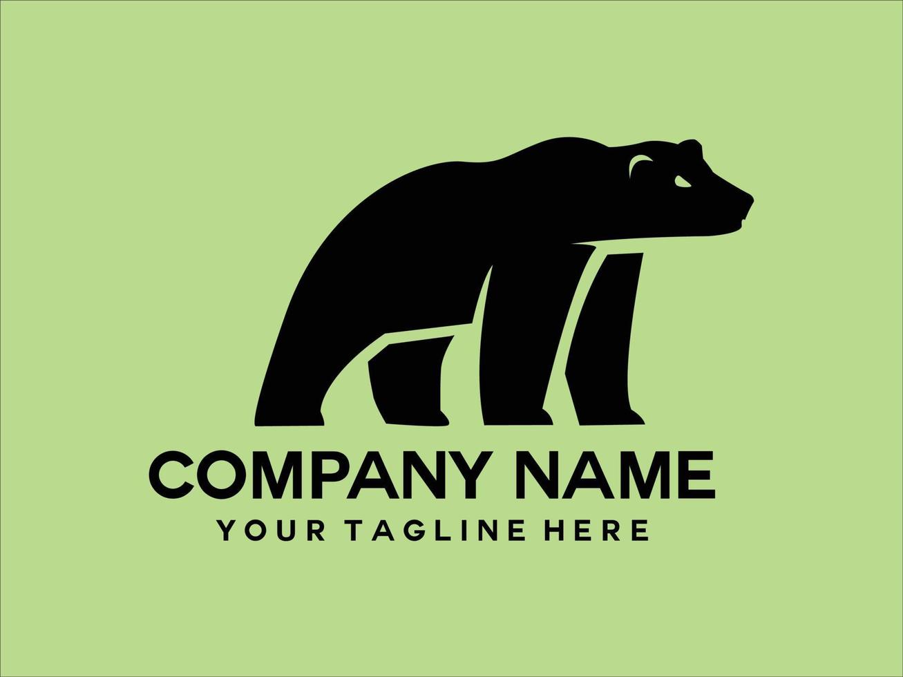 black bear logo silhouette vector