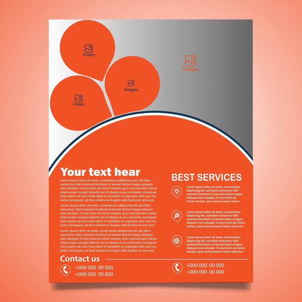 Flyer template for business and finance vector