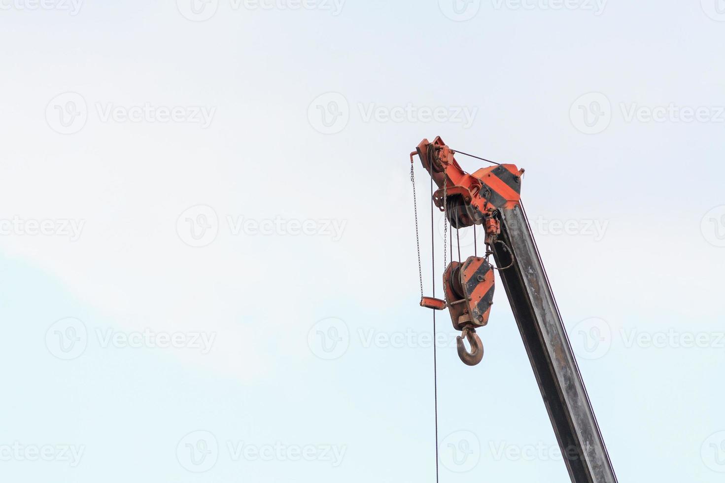 telescopic arms of mobile construction crane truck photo