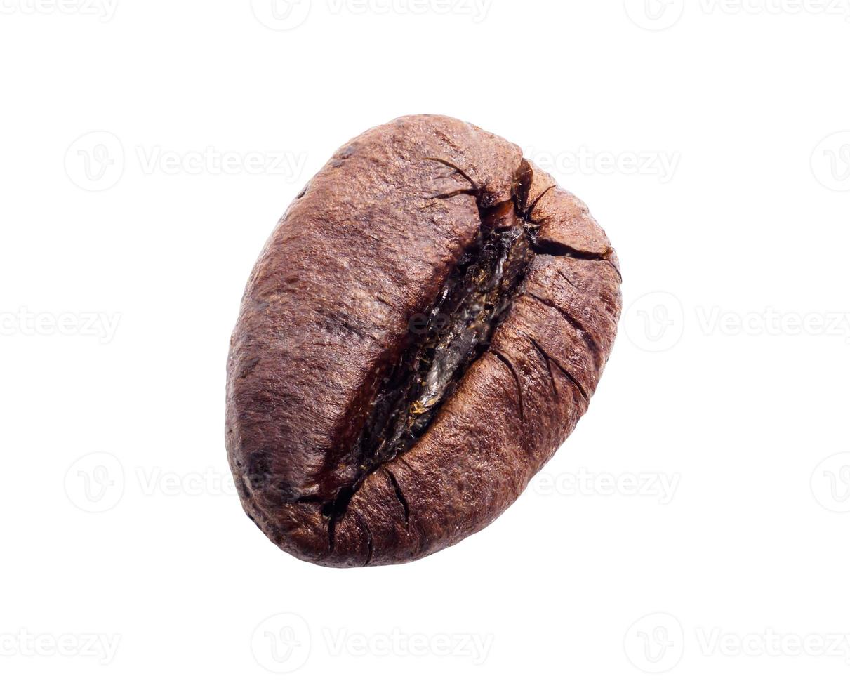 Roasted coffee bean isolated on white background with clipping path photo