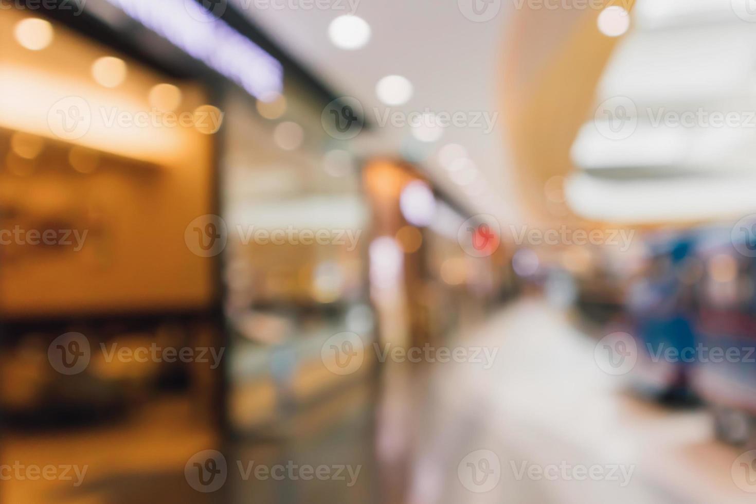 Abstract blur modern shopping mall interior defocused background photo