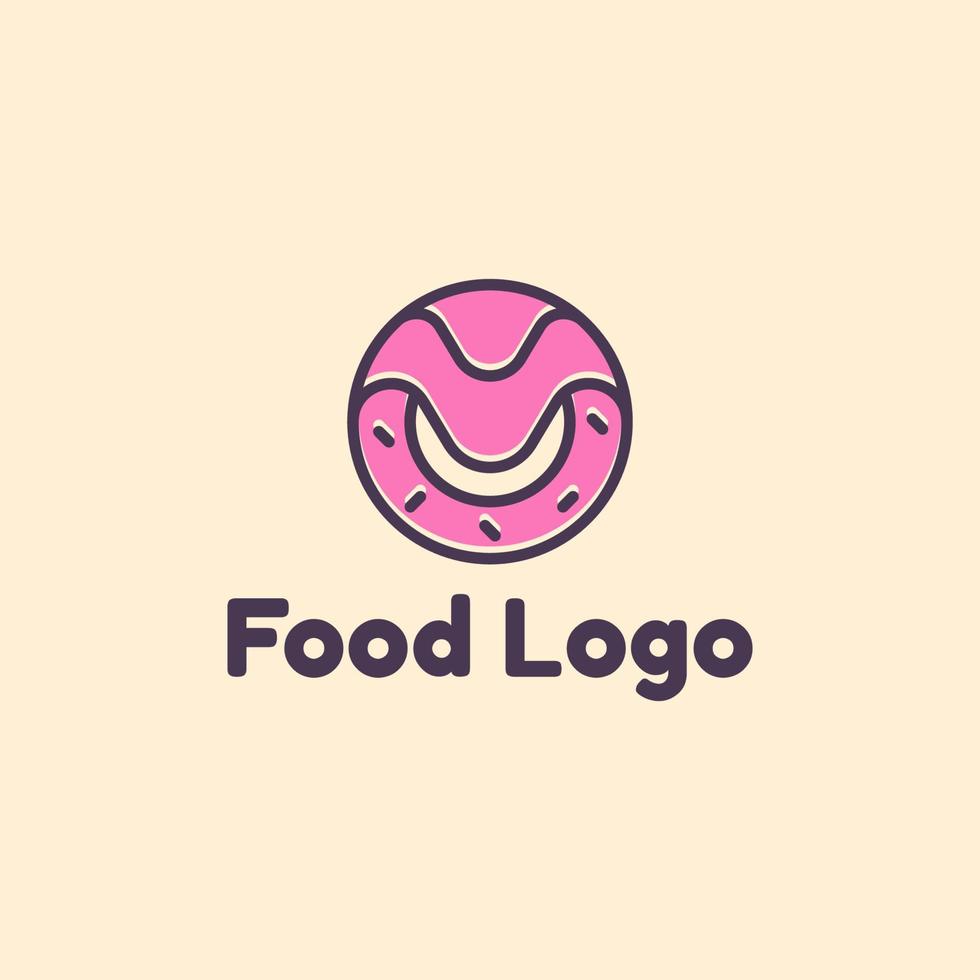 donut doughnut with icon logo design in modern trendy cartoon. vector