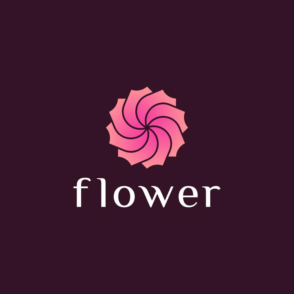 diseño de logotipo degradado colorido flor de cerezo vector