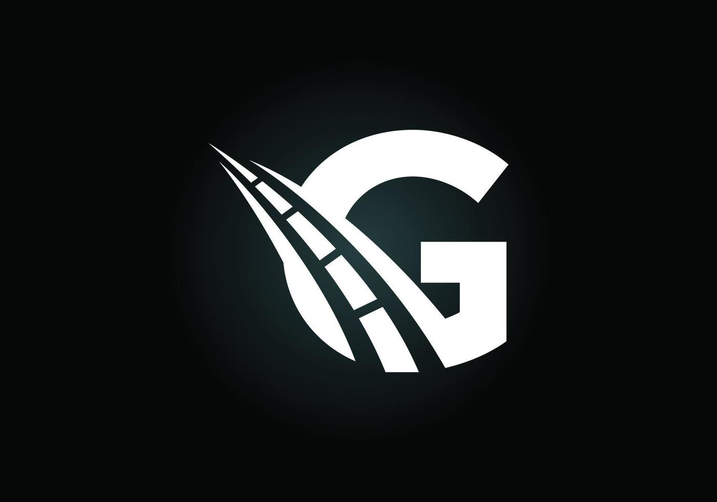 Letter G with road logo sing. The creative design concept for highway maintenance and construction. Transportation and traffic theme. vector