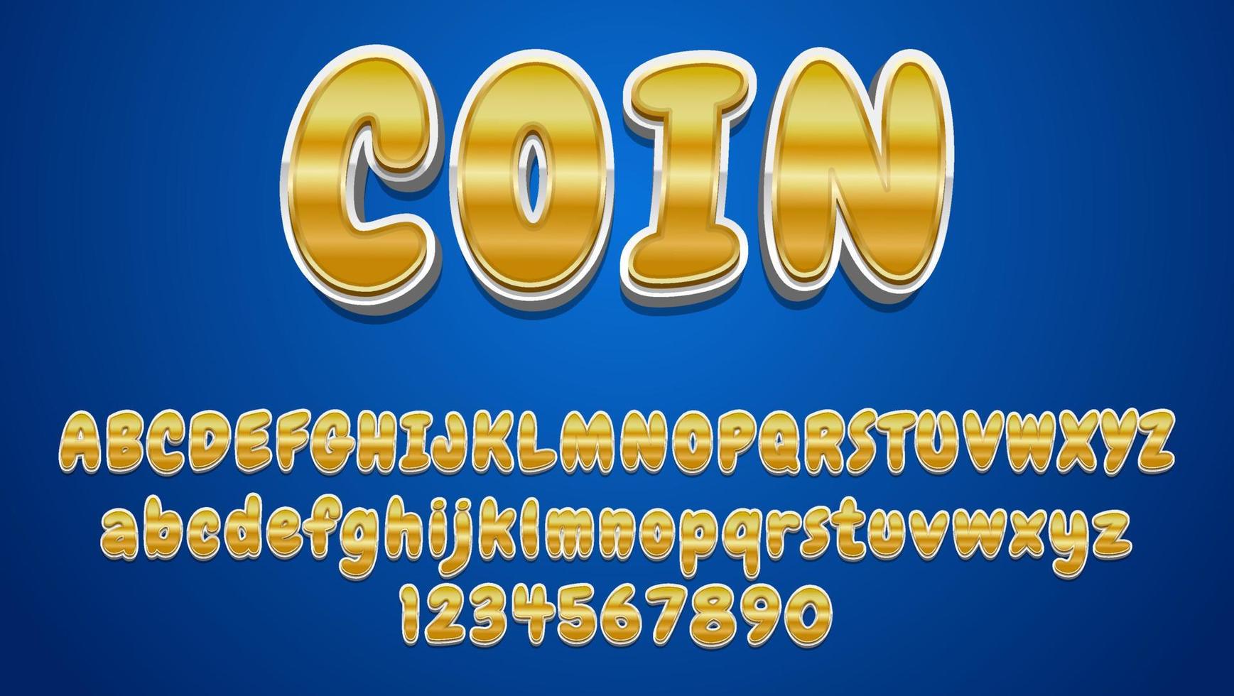 Modern 3d Gold Word Coin Editable Text Effect Design Template vector