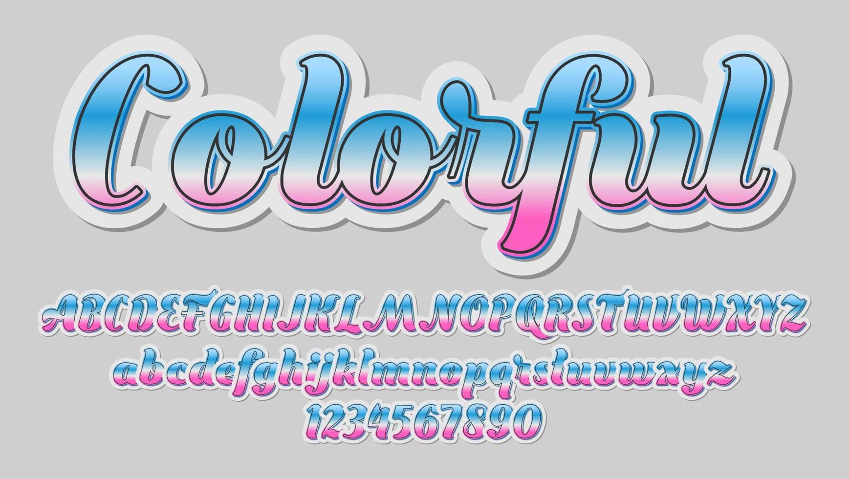 Modern Gradient Colorful Sticker Editable Text effect Design Template vector