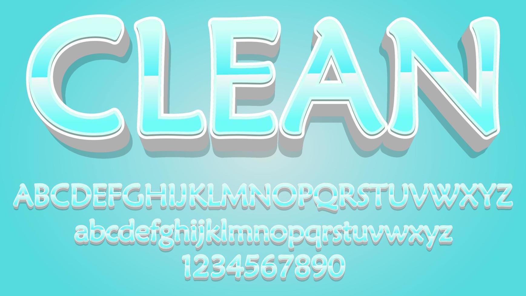 Minimal Gradient Blue Clean Editable Text Effect Design vector