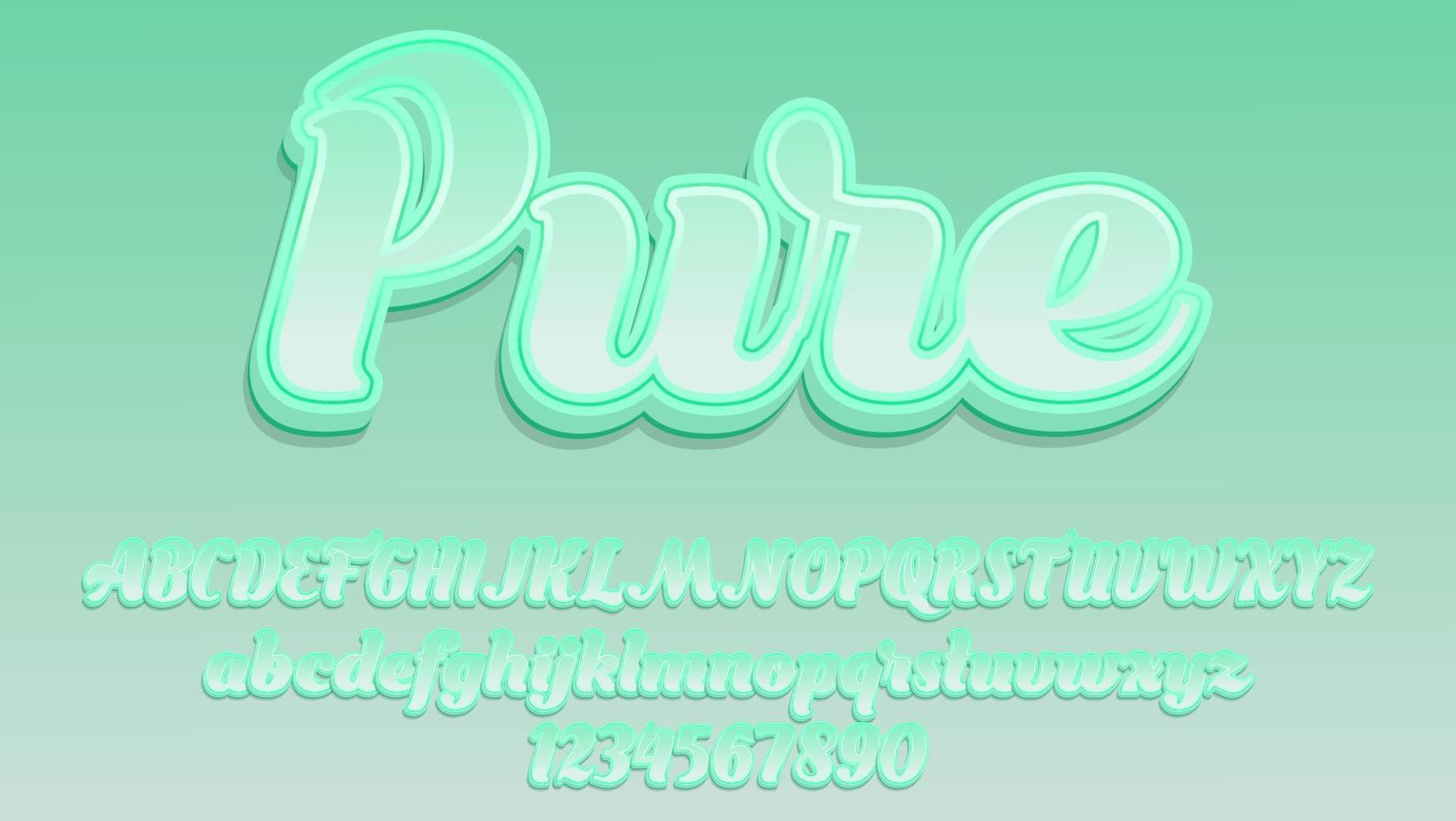 3d Gradient Word Pure Editable Text Effect Design Template vector