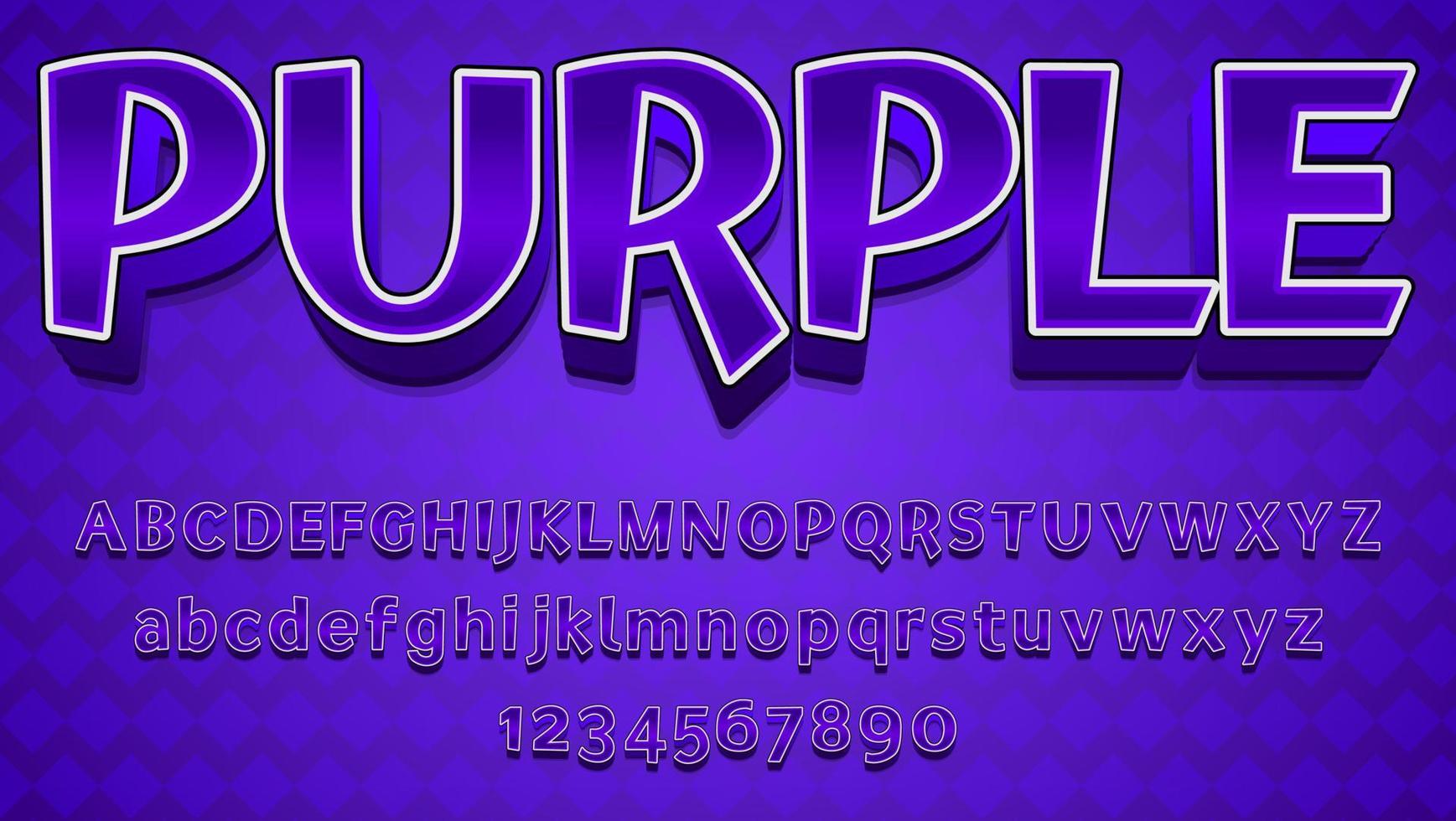 3d Gradient Purple Editable Text Effect Design Template vector