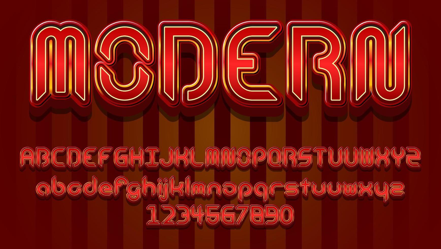 Modern Gradient Red Yellow Editable Text Effect Design Template vector