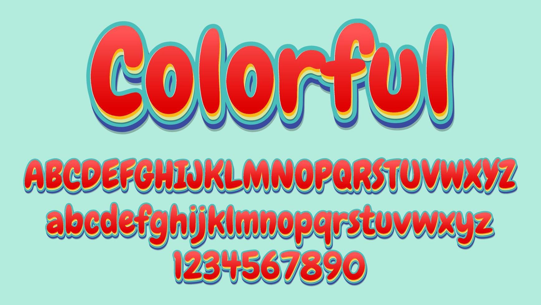 Plantilla de diseño de efecto de texto totalmente editable colorido 3d vector