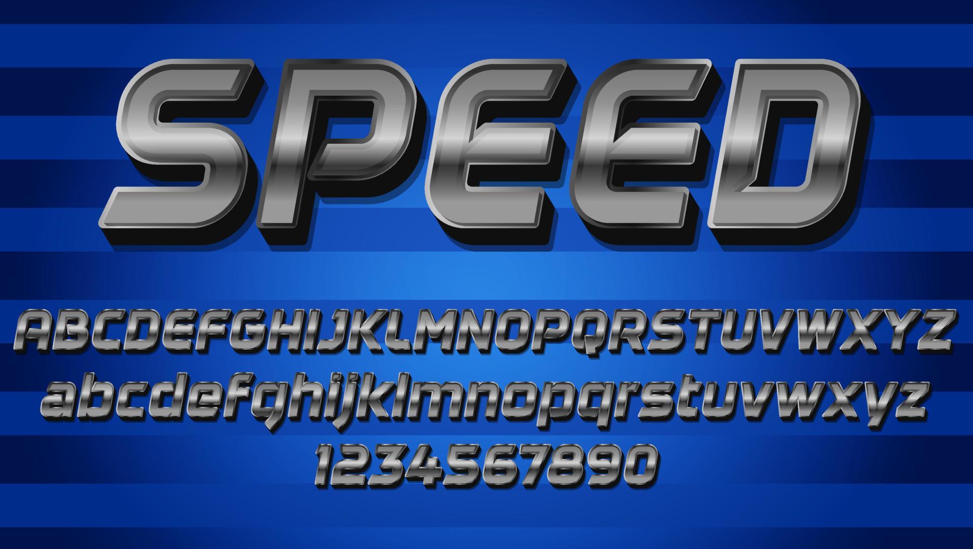 Modern 3d Metallic Word Speed Editable Text Effect Design Template