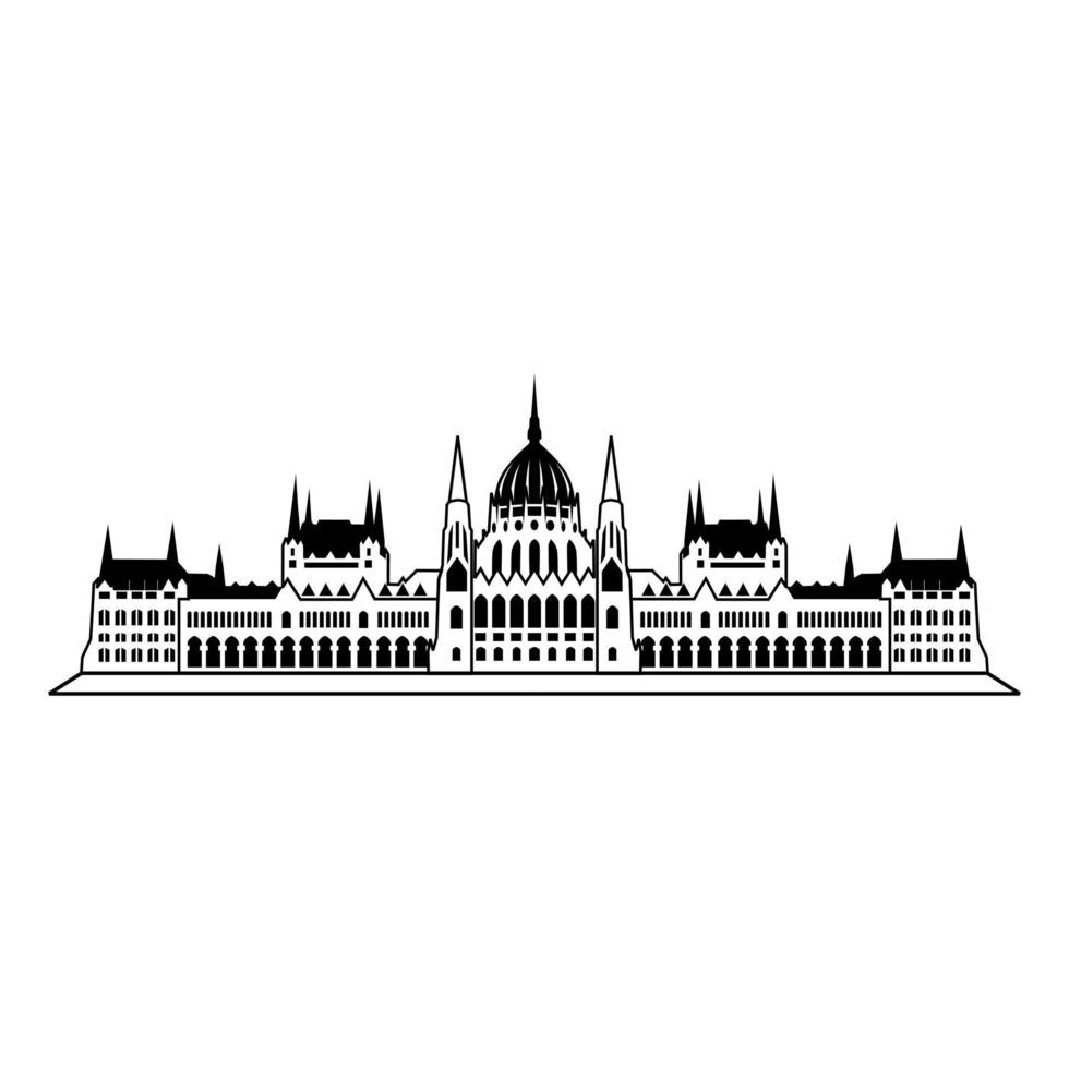 Hungarian Parliament Buildings silhouette vector