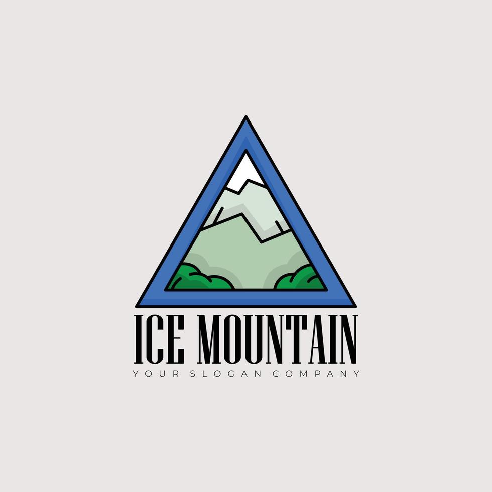 logotipo de etiqueta vintage de montaña de hielo vector