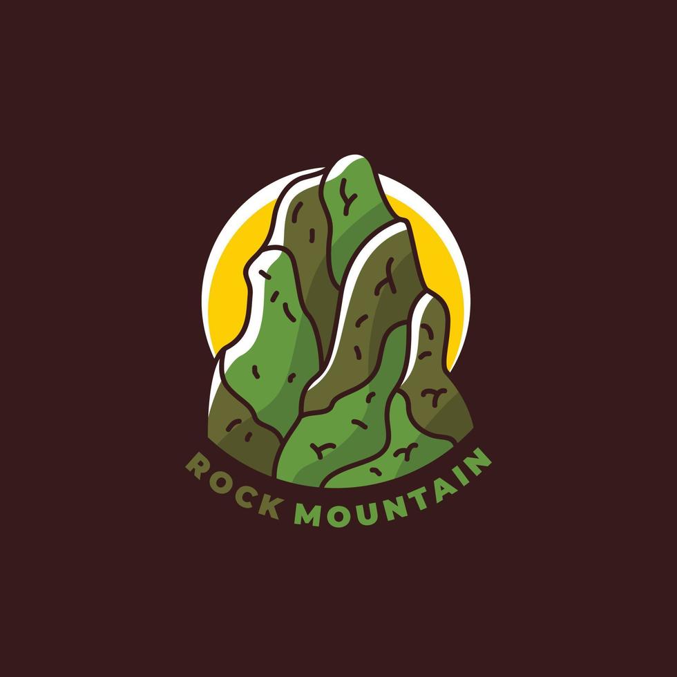 Illustration of Rock Mountains Logo Premium Vector