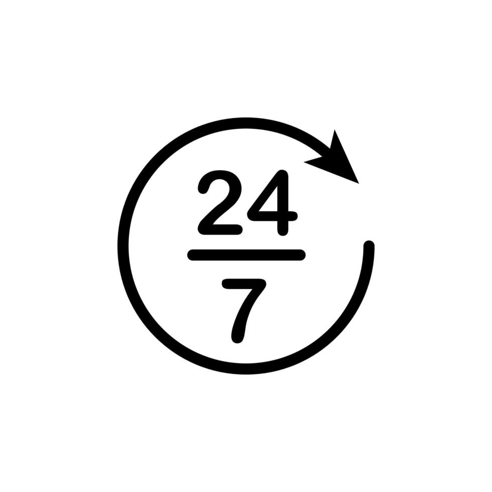 Illustration Vector Graphic of 24-7 label icon