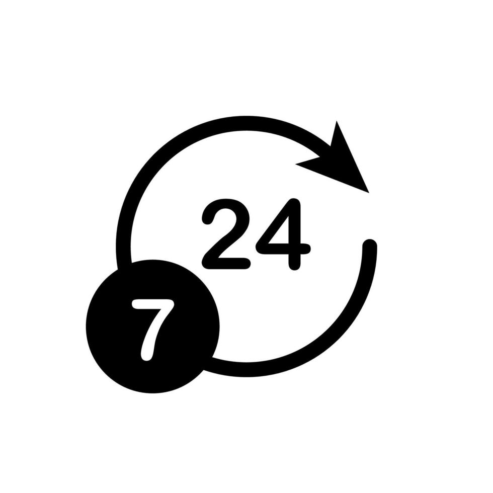 Illustration Vector Graphic of 24-7 label icon