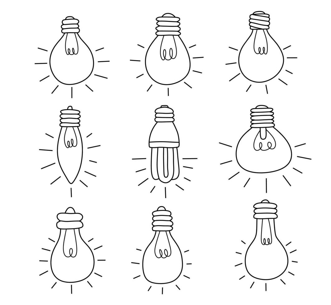 Bulb idea icon set on white background vector