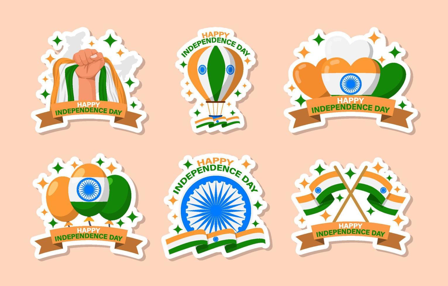 India Independence Day Sticker vector