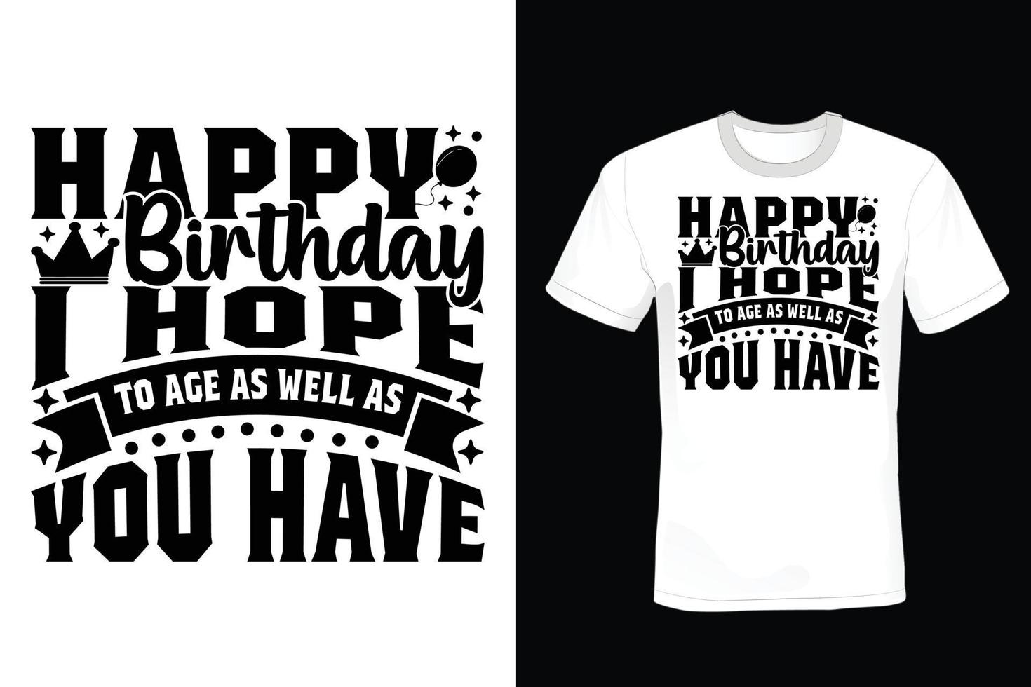 Birthday T shirt design, vintage, typography vector