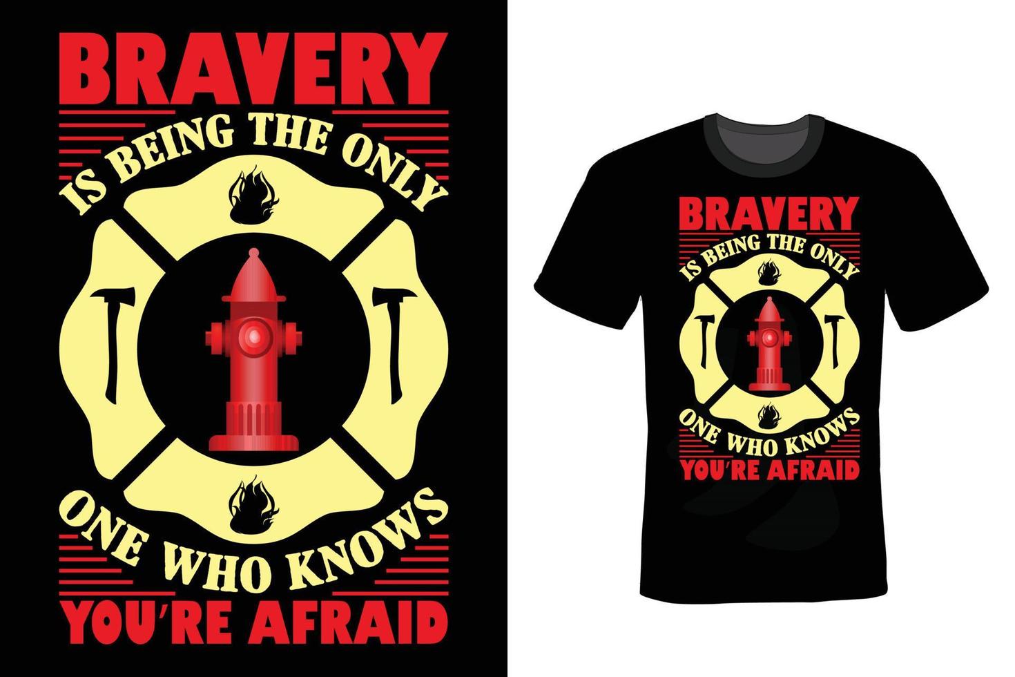 Firefighter T shirt design, vintage, typography vector