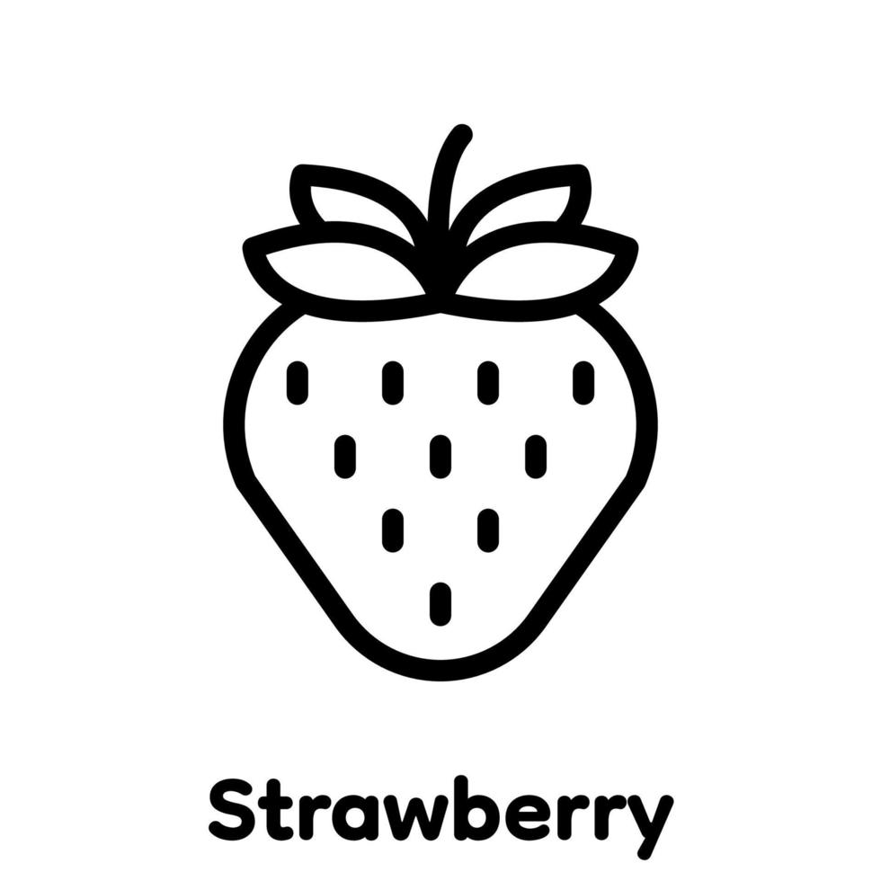 Strawberry linear icon, Vector, Illustration. vector