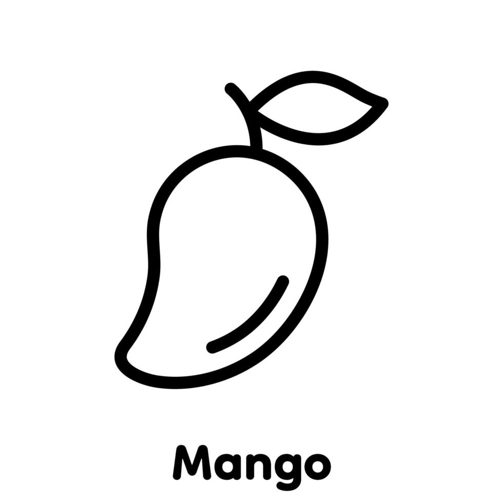 icono lineal de mango, vector, Ilustración. vector