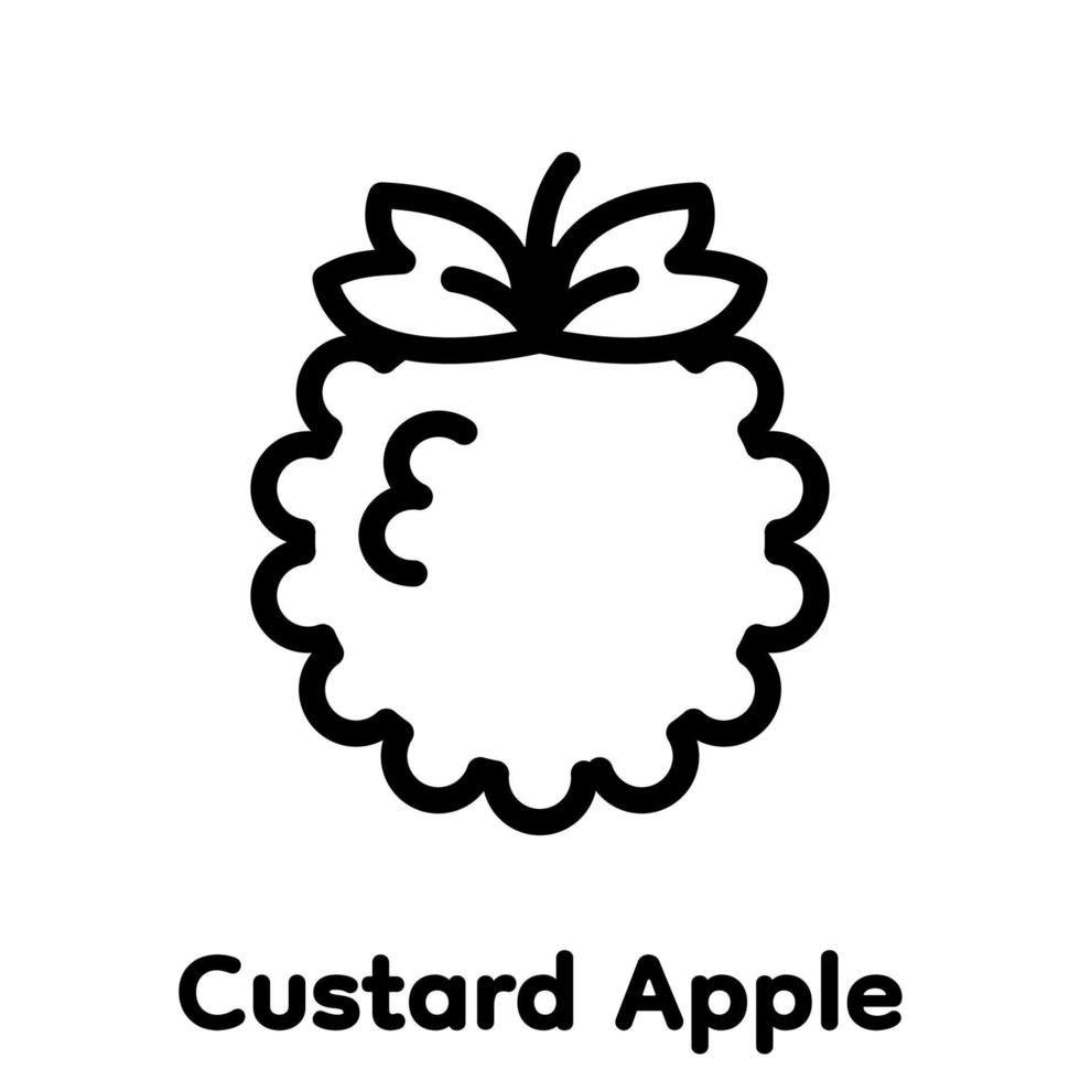 Custard apple linear icon, Vector, Illustration. vector