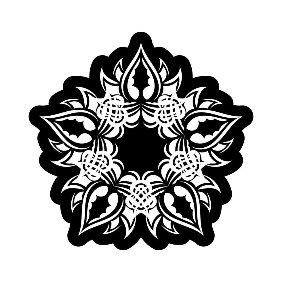 Mandala Ornaments in the shape of a flower on a white background. Vector illustration