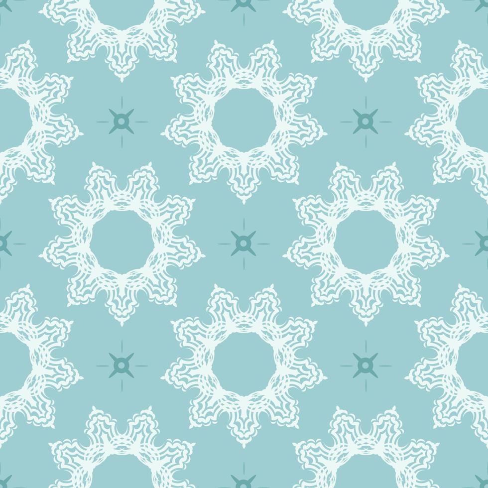 Oriental seamless vector background. Wallpaper in a baroque style pattern. Baby blue floral element. Ornament for wallpaper, fabric, packaging and paper. Vector illustration.
