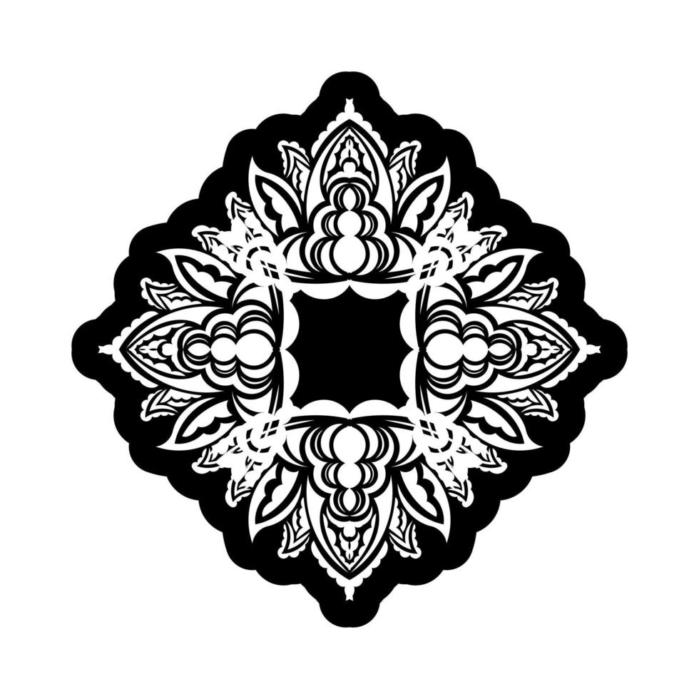 Mandala Ornaments in the shape of a flower. Good for logos, tattoos, prints and cards. Vector illustration