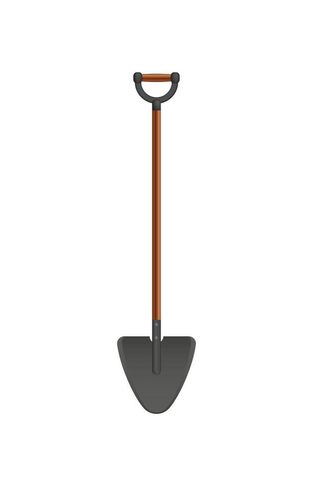 Shovel or spade isolated on white background. Work tool for outdoor activities, digging, gardening. Construction equipment. Vector illustration