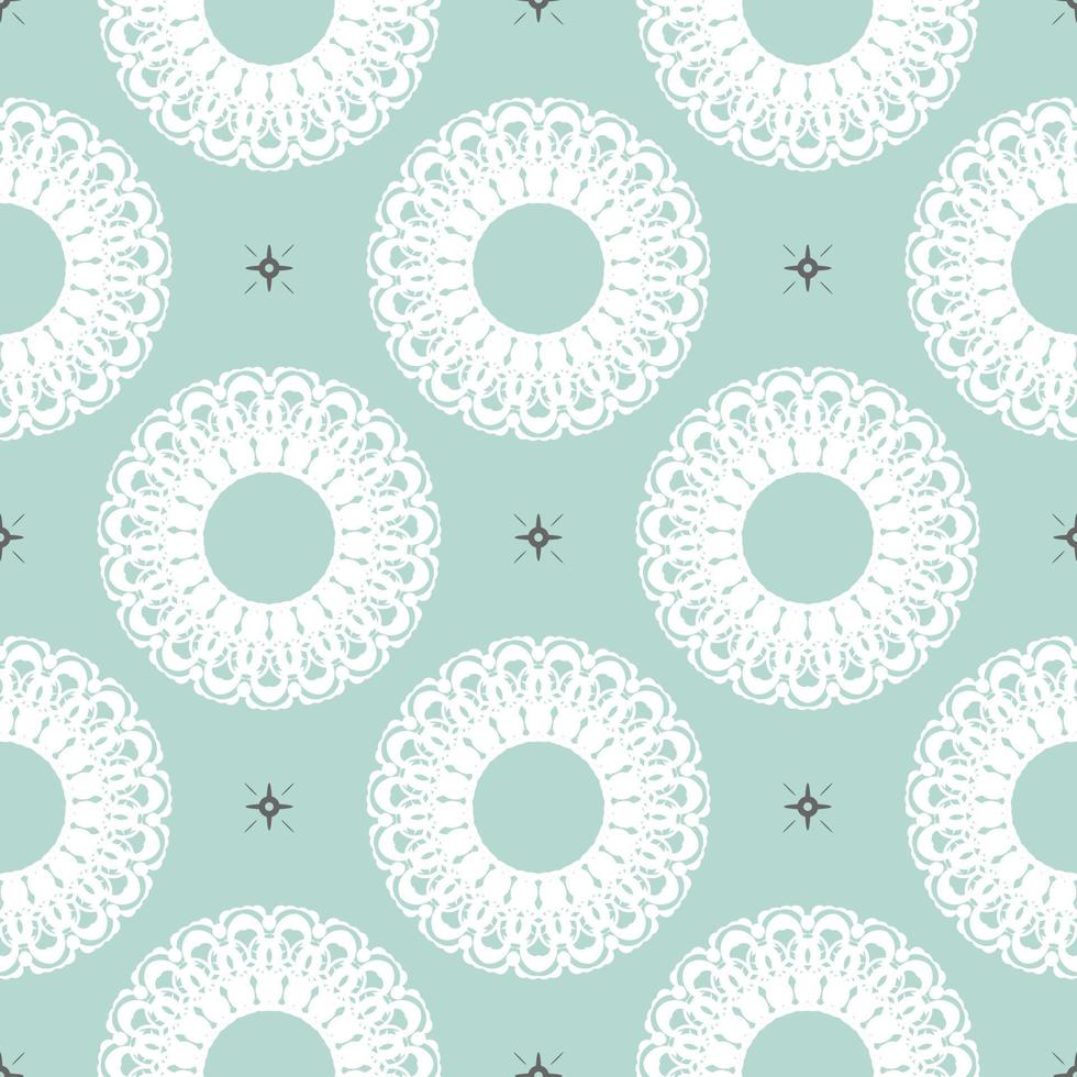 Oriental seamless vector background. Baby blue floral element. Graphic ornament for wallpaper, fabric, packaging, wrapping. Oriental floral ornament.