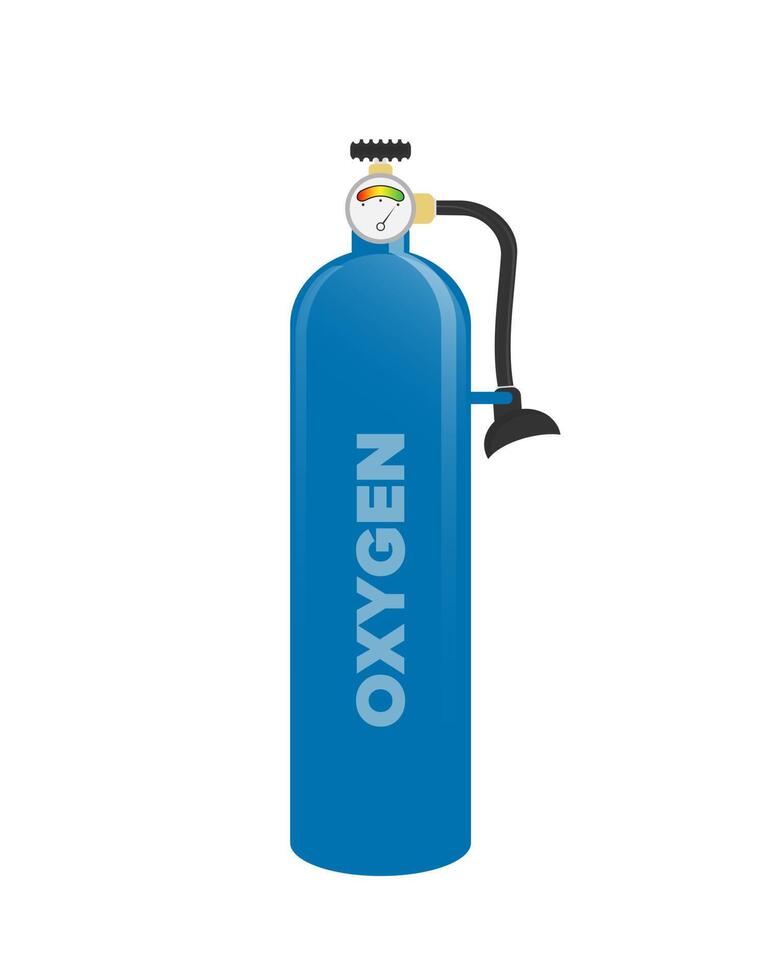Oxygen cylinder with the word oxygen on it vector