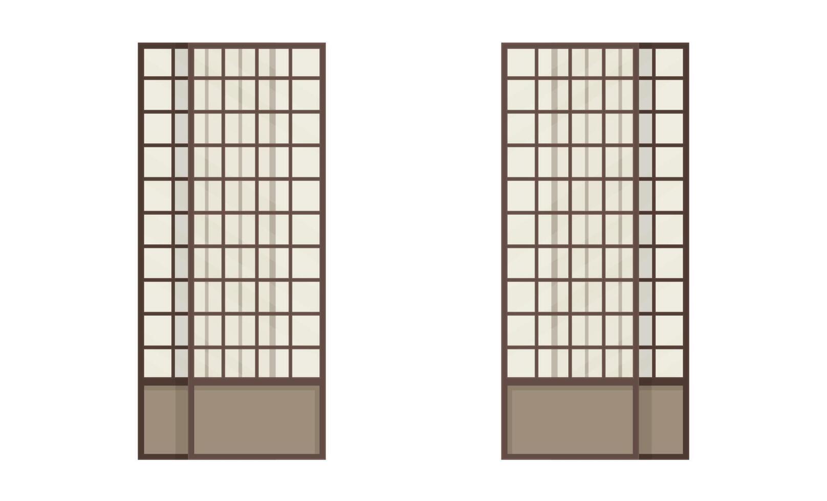 Shoji, japanese traditional sliding door. Vector illustration 8126696