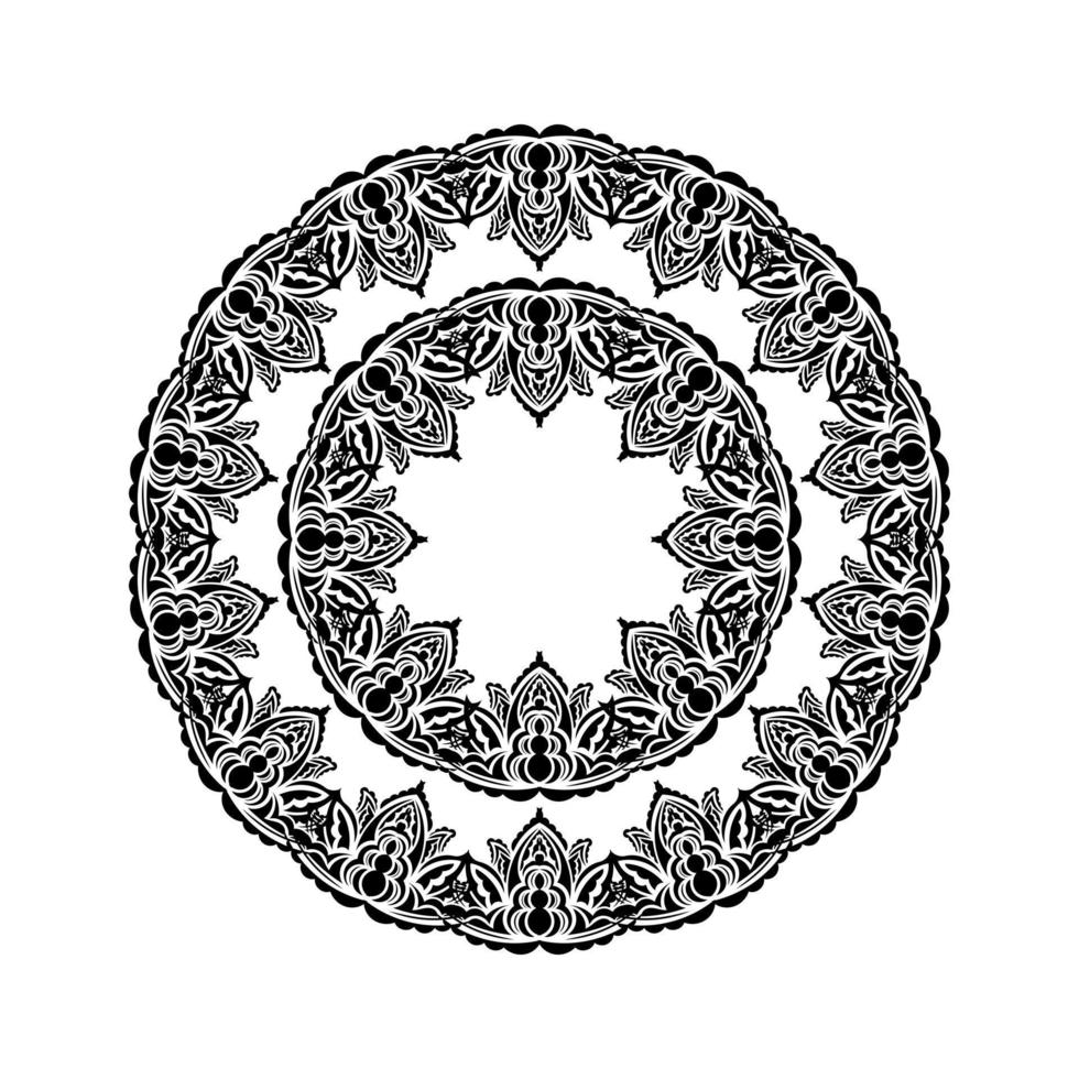 adornos decorativos en forma de flor. mandala bueno para tatuajes, estampados y postales. aislado sobre fondo blanco. ilustración vectorial vector